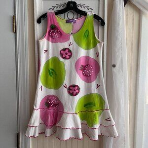 CRAZY FISH ART WRAR HAND PAINTED ARTWEAR DRESS sz M